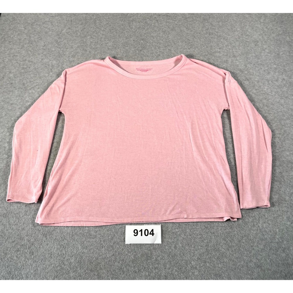 Victoria's Secret Top Womens Large Pink Stretch Round Neck Side Slit Casual‎